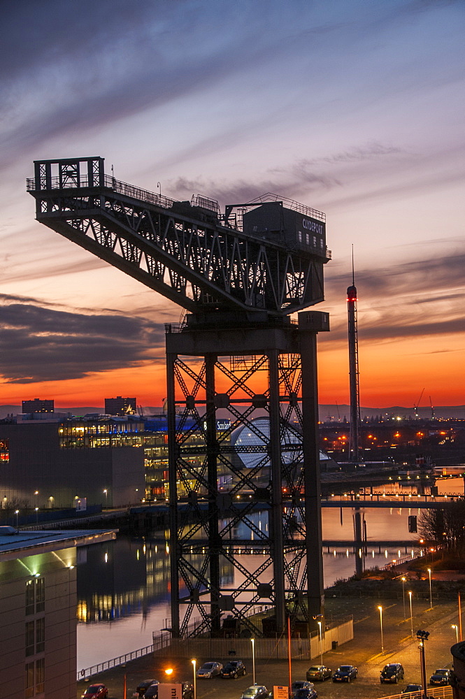 The Finnieston (Stobcross) Giant Cantliever Crane in Glasgow on the River Clyde, Glasgow, Scotland, United Kingdom, Europe