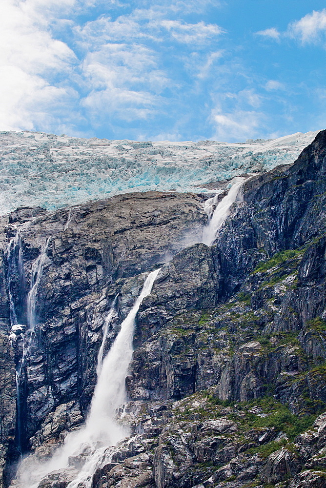 Kjenndal Glacier and surroundings, Norway, Scandinavia, Europe