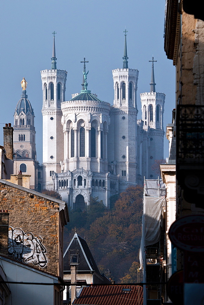 Basilique Notre-Dame de Fourviere, Lyon, Auvergne-Rhone-Alpes, France, Europe