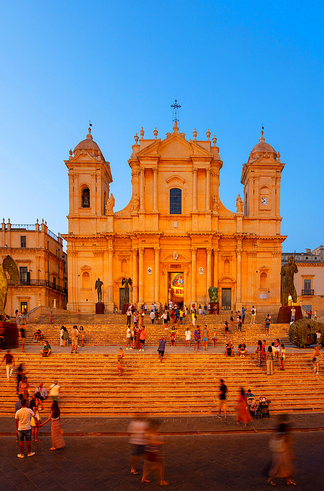 The Cathedral of San Nicolo, UNESCO World Heritage Site, Noto, Siracusa, Sicily, Italy, Europe