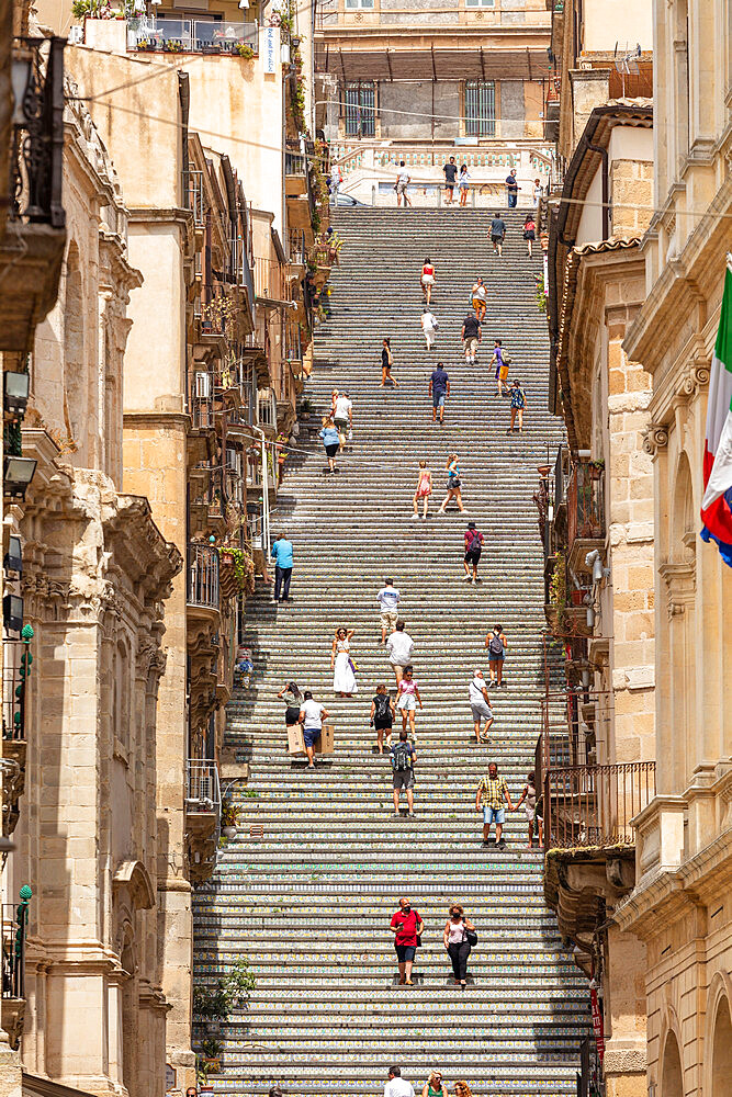 Staircase of Santa Maria del Monte, Caltagirone, Catania, Val di Noto, UNESCO World Heritage Site, Sicily, Italy, Europe