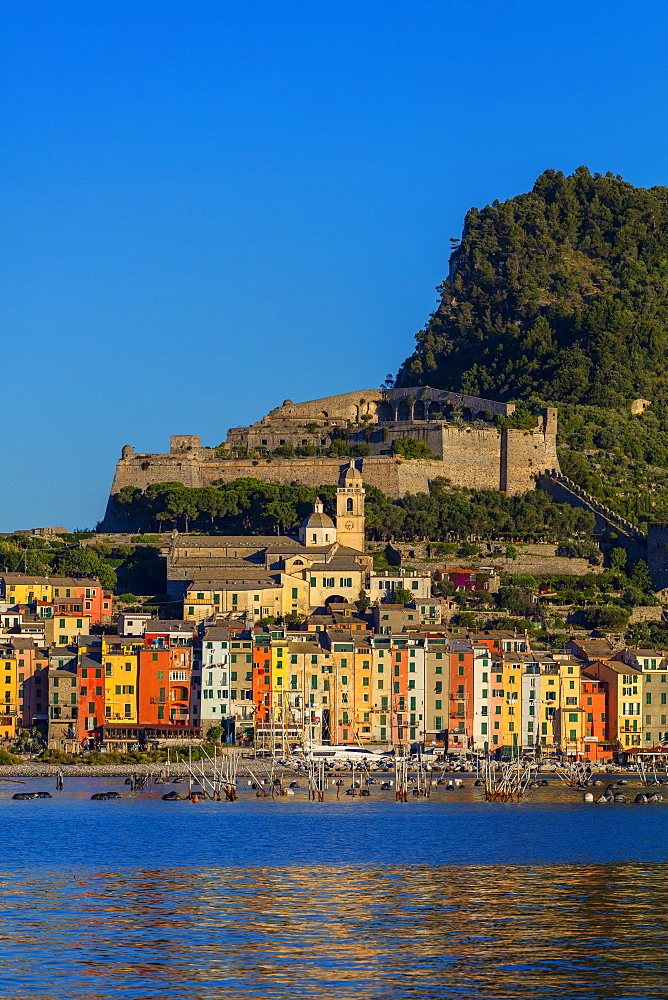 Island of Palmaria, view of Portovenere from Palmaria, Liguria, Italy, Europe