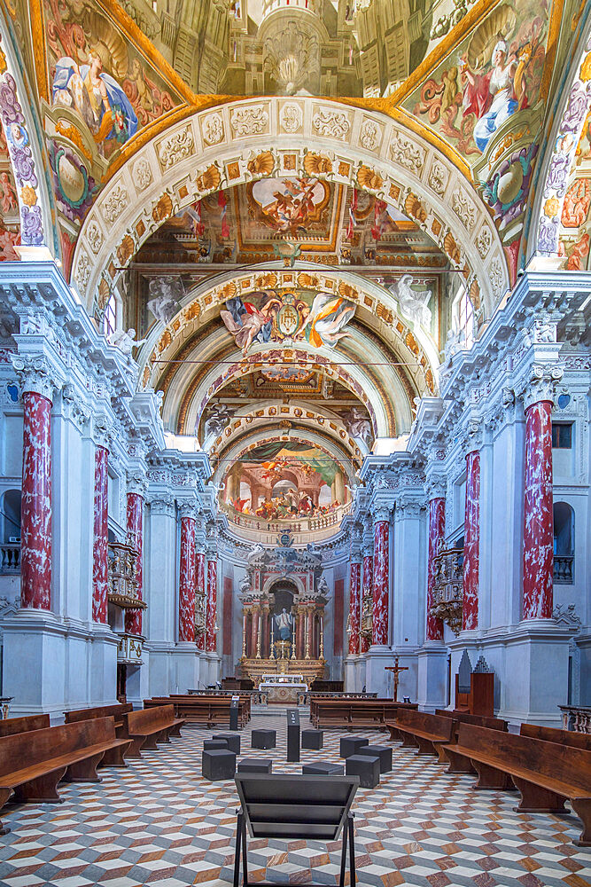 Church of San Francesco Project by Giovenale Boetto and frescoes by Andrea Pozzo, Mondovi, Cuneo, Piedmont, Italy, Europe