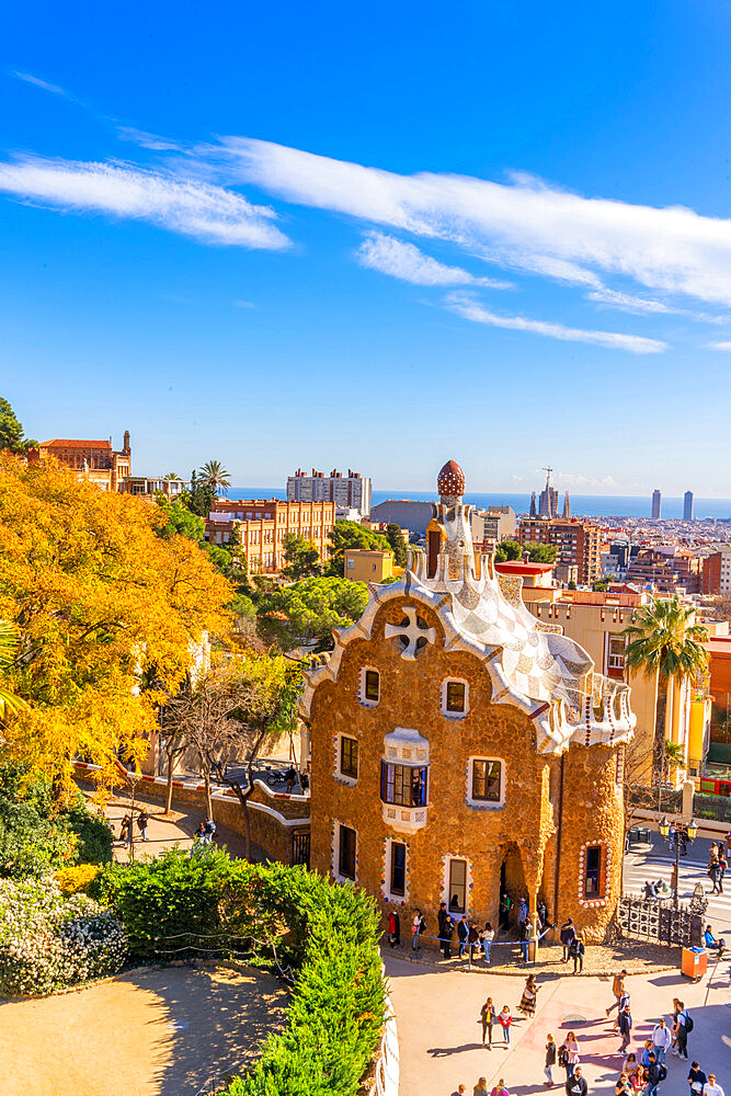 Antoni Gaudi, Park Guell, UNESCO World Heritage Site, Barcelona, Catalonia, Spain, Europe