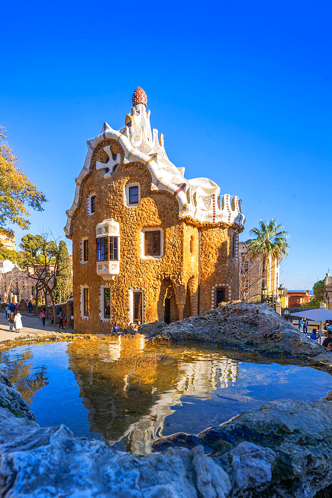 Antoni Gaudi, Park Guell, UNESCO World Heritage Site, Barcelona, Catalonia, Spain, Europe