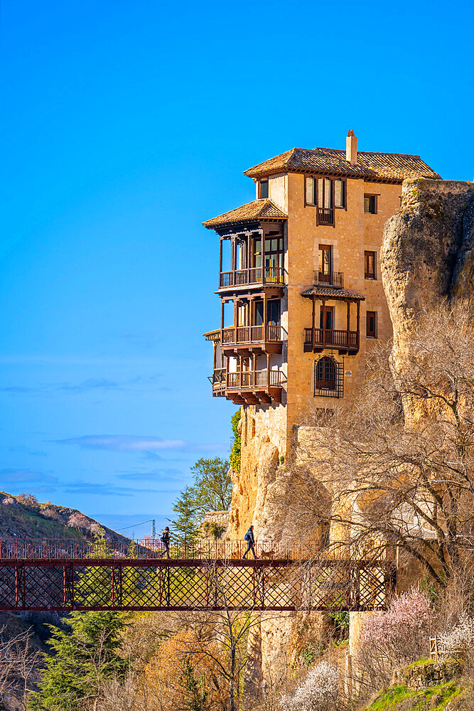 San Pablo bridge and the old postcard house no 13, Cuenca, UNESCO World Heritage Site, Castile-La Mancha, Spain, Europe