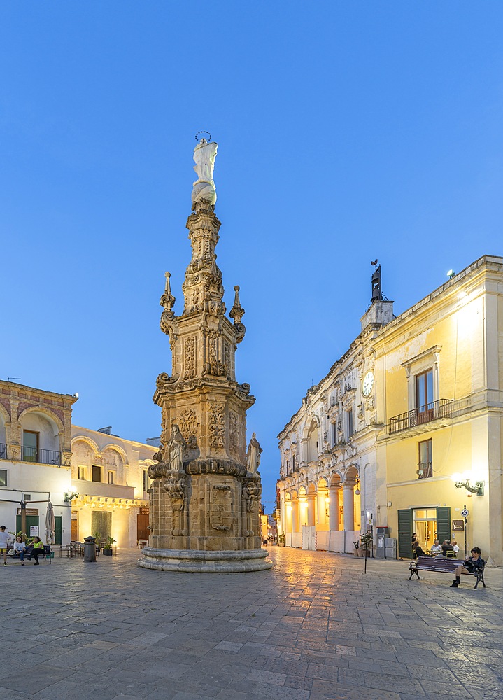 Guglia dell''Immacolata, Spire of the immaculate Conception, Piazza Salandra, SAlandra square, Nardò, Lecce, Salento, Apulia, Italy