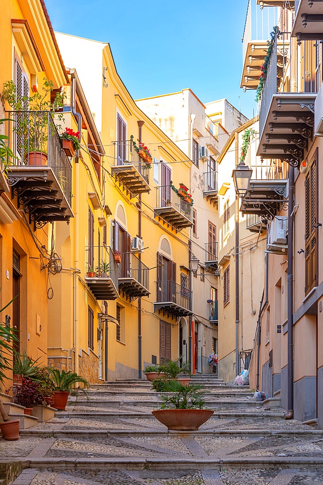 Monumental Staircase of Via Roma, Termini Imerese, Palermo, Sicily, Italy