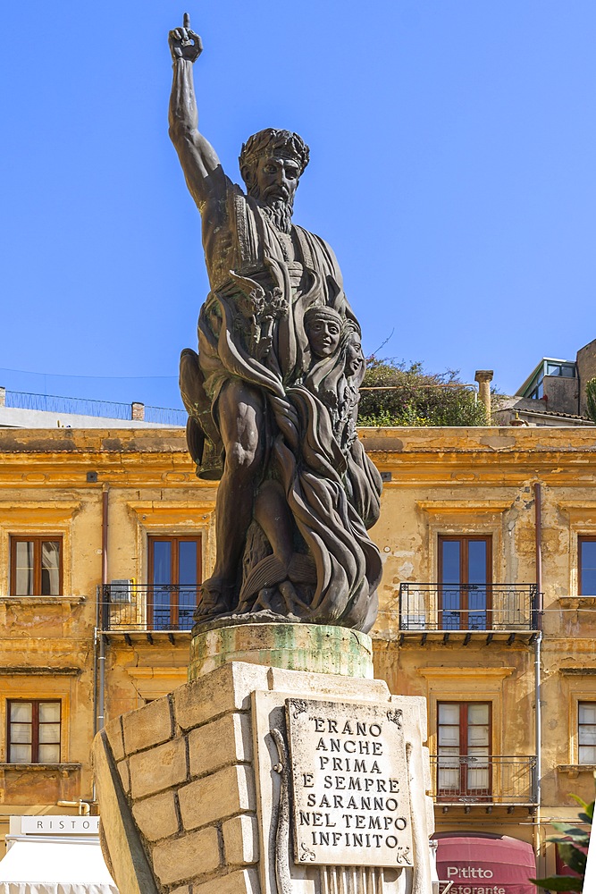 Empedocles' statue, Agrigento, Sicily, Italy