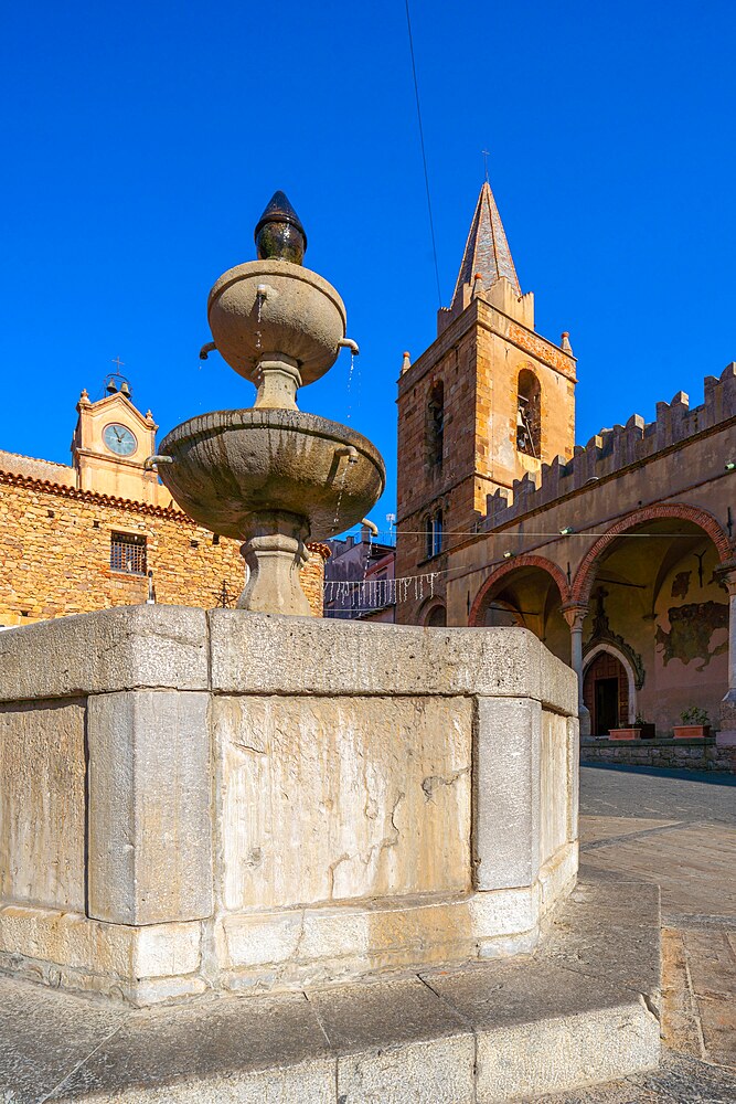 Piazza Margherita and the Church of Maria SS. Assunta - Old Matrix, Castelbuono, Palermo, Sicily, Italy