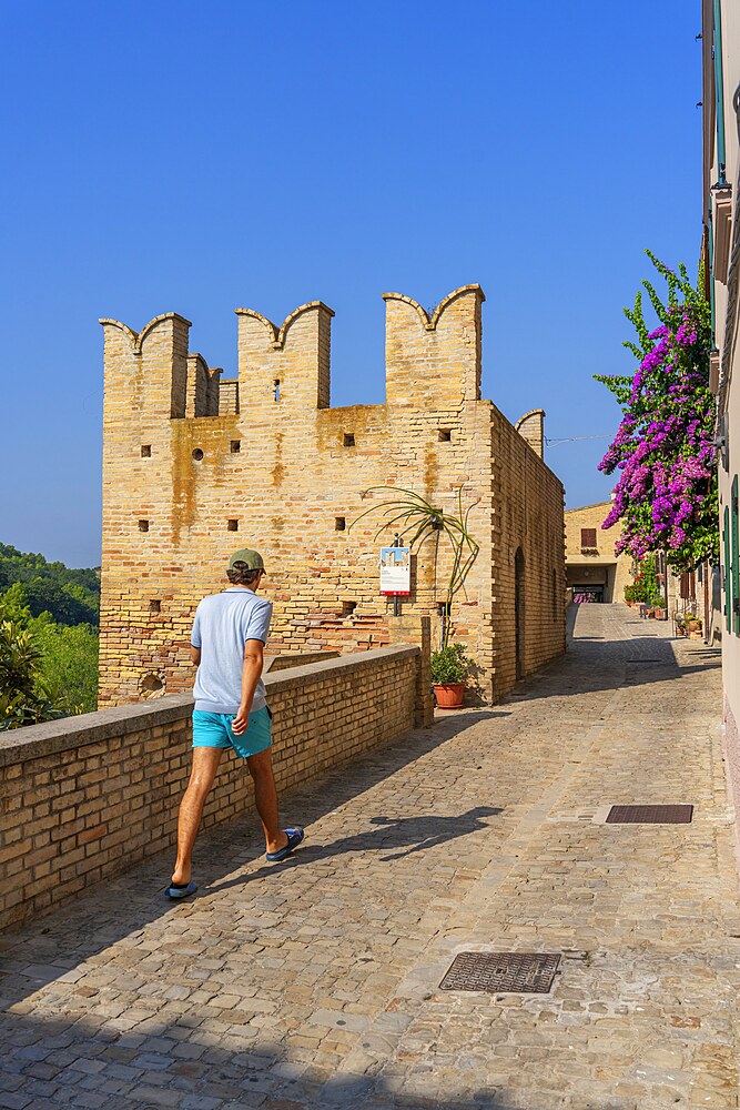 Crenellated tower, XIII c., Torre di Palme, Fermo, Ascoli Piceno, Marche, Italy