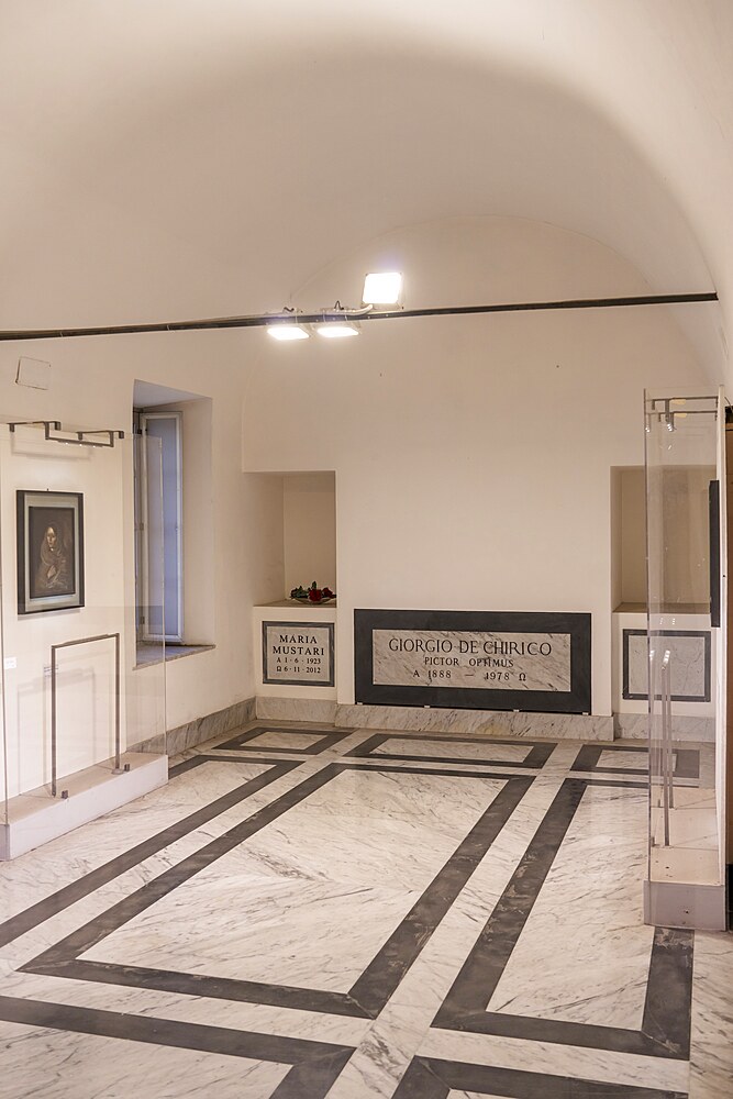 Tomb of Giorgio De Chirico, Church of San Francesco a Ripa, Roma, Lazio, Italy