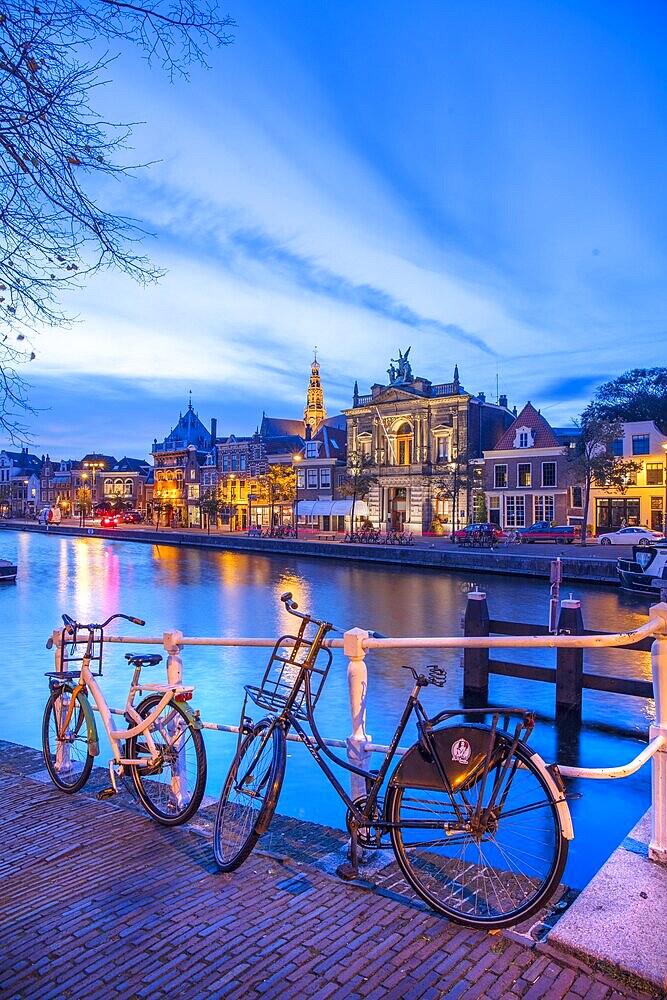 The Binnen Spaarne canal, Haarlem, North Holland, Netherlands,