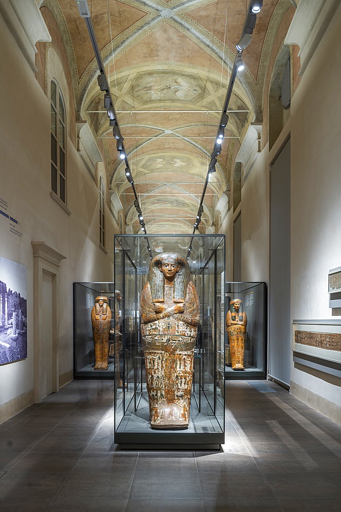 Gallery of Sarcophagi, Museo Egizio, Egyptian Museum, Turin, Piedmont, Italy