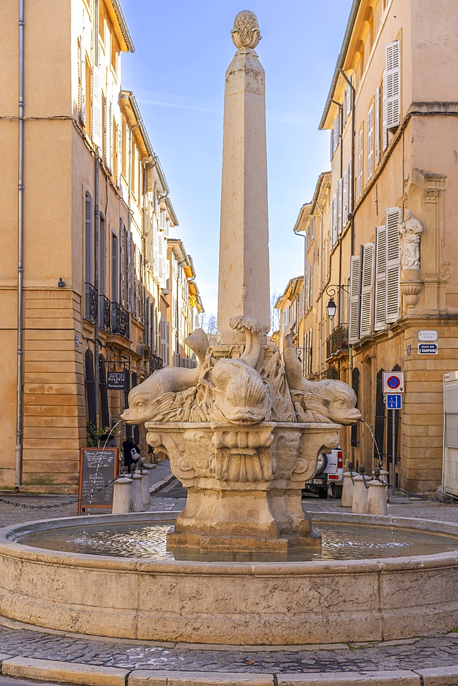 Place of the Four Dolphins, Place des Quatre-Dauphins, Aix-en-Provence, Provence-Alpes-Côte d'Azur, France