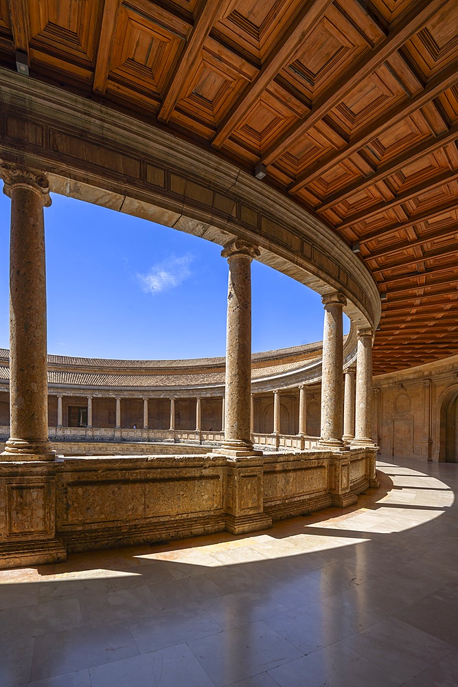 Palace of Charles V, World Heritage Site, UNESCO, Alhambra, Granada, Andalusia, Spain, Islamic architecture, Mudejar architecture