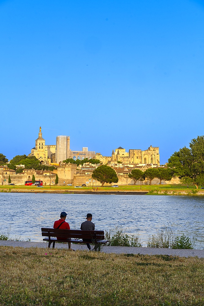 Rhone River, St. Bénézet Bridge, Avignon, Provence-Alpes-Côte d'Azur, Grand Avignon, Rhone Valley, France, UNESCO