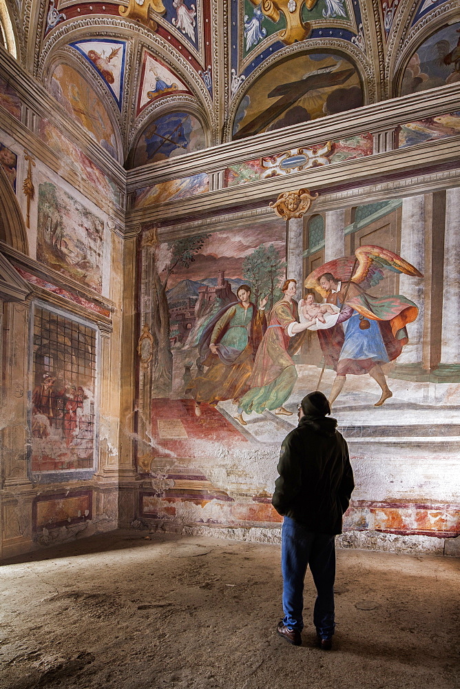 Sacro Monte Calvario, Chapel I, Orta San Giulio, Piemonte (Piedmont), Italy, Europe