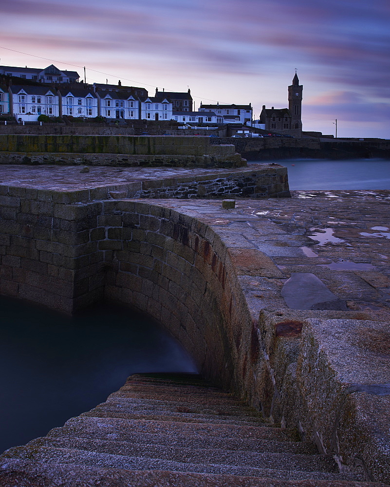 Early morning on the harbour side at Porthleven in Cornwall, England, United Kingdom, Europe