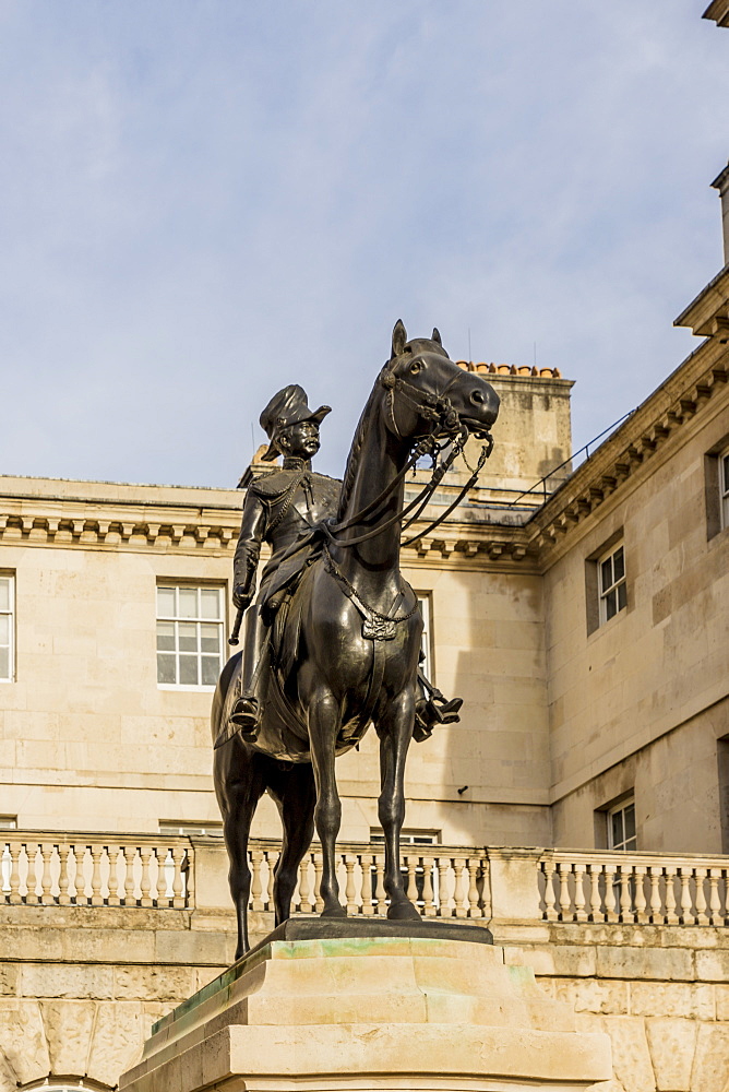 A statue of Viscount Wolseley on Horse Guards Parade ground, London, England, United Kingdom, Europe