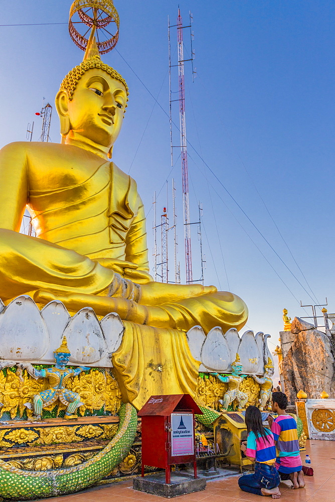 The big Buddha statue at the Tiger Cave Temple in Krabi, Thailand, Southeast Asia, Asia