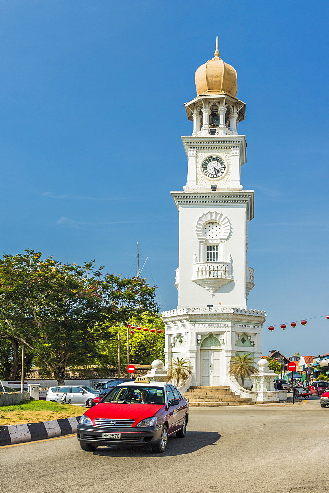 The Queen Victoria Memorial Clock Tower, George Town, Penang Island, Malaysia, Southeast Asia, Asia