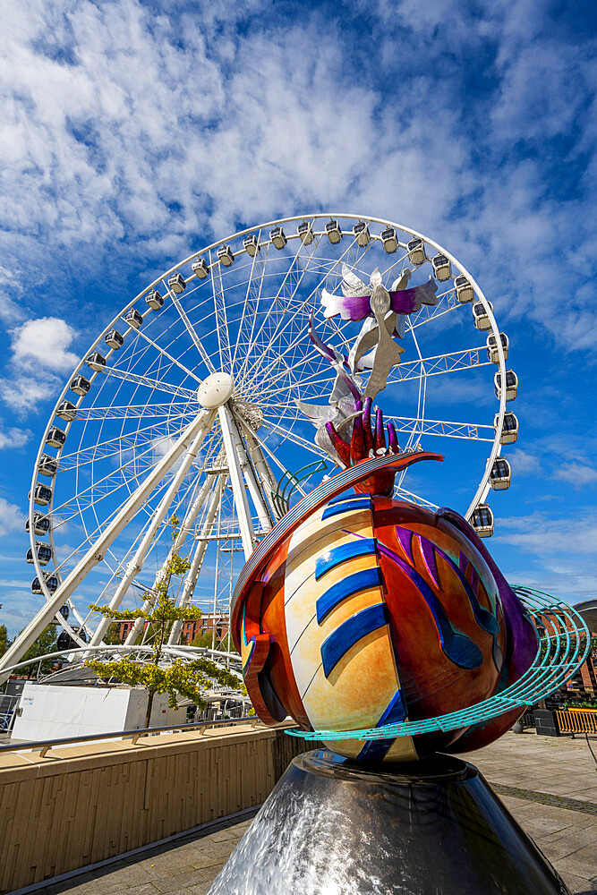 The ferris wheel located on the Albert Dock, Liverpool, Merseyside, England, United Kingdom, Europe