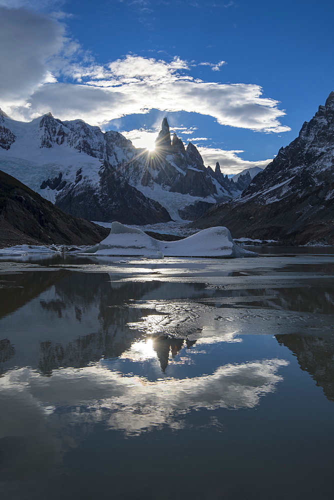 Sunset at Cerro Torres, Laguna Torre, Los Glaciares National Park, UNESCO World Heritage Site, Santa Cruz Province, Argentina, South America