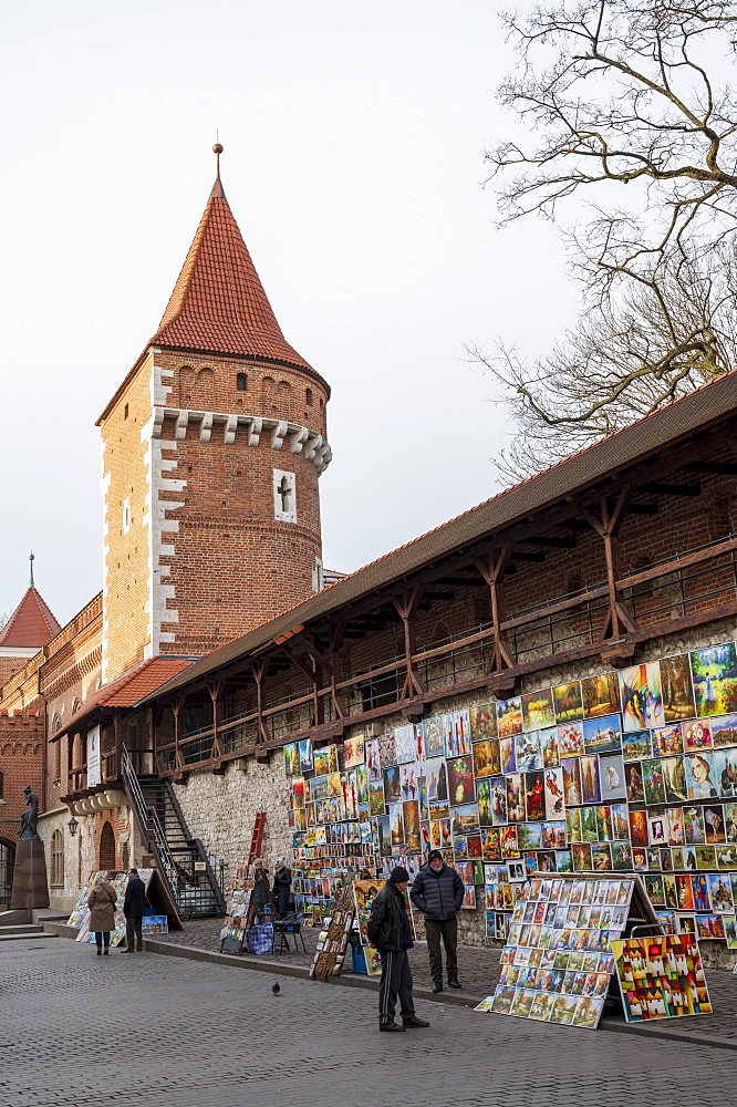 Florianska Street art gallery, Krakow, Poland, Europe