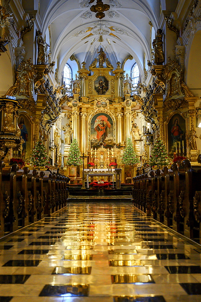 Interior of The Collegiate Church of St. Florian Krakow, Krakow, Poland, Europe