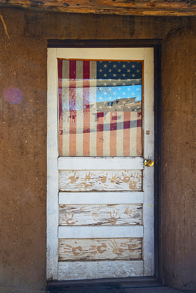 Detail of a door at Taos Pueblo in Taos, New Mexico, United States of America, North America