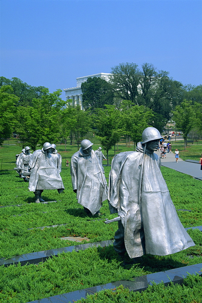 Statues of soldiers at the Korean War Memorial in Washington D.C., United States of America, North America