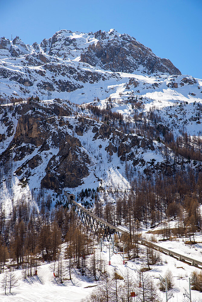 Funival train, Val D'Isere, Savoie, French Alps, France, Europe