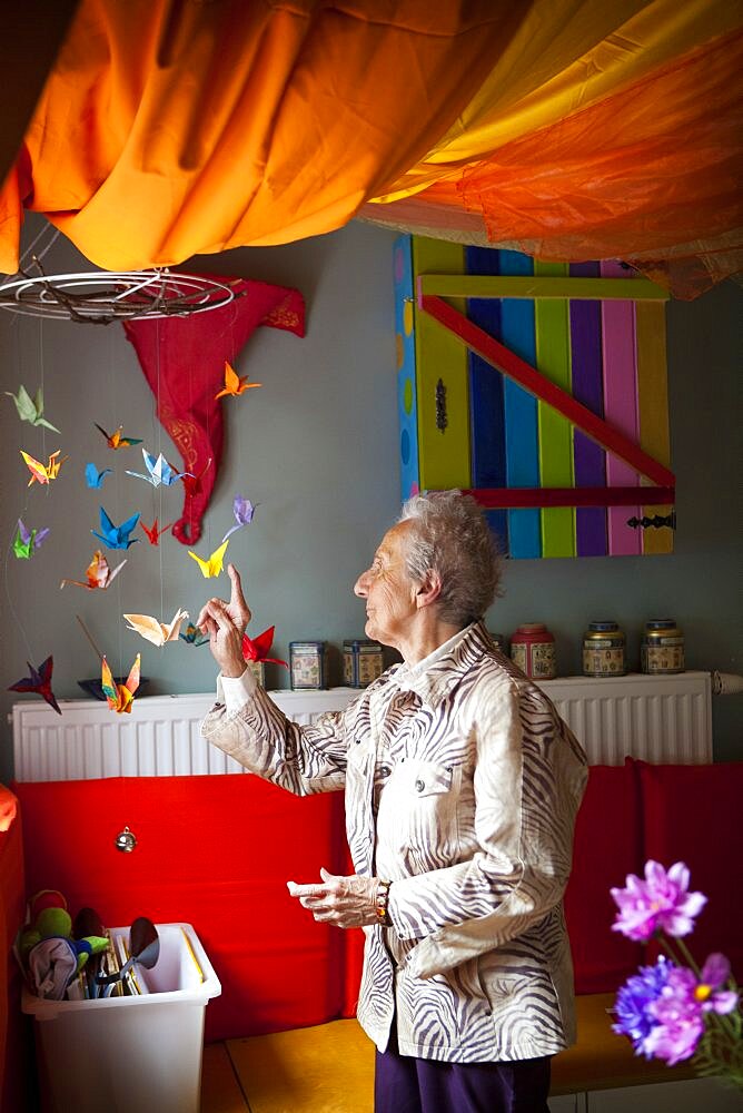 Alzheimer Patient and Doctor in Snoezelen Room