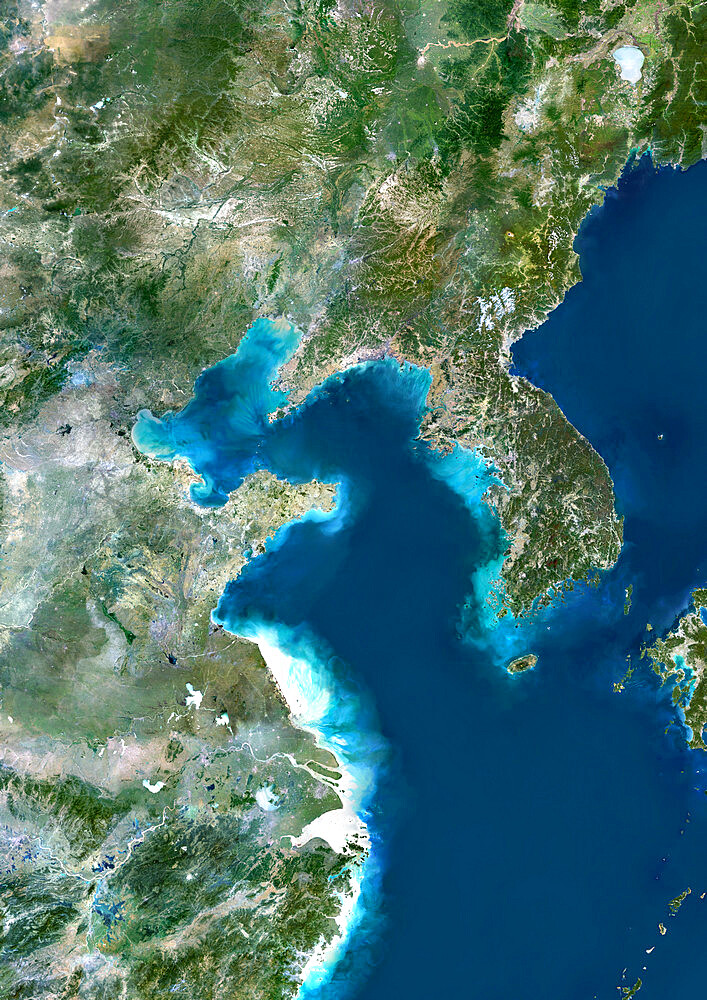 Yellow Sea, Asia, True Colour Satellite Image