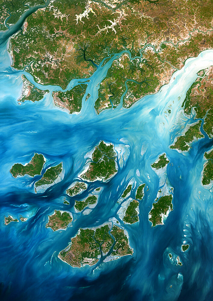 Bissagos Archipelago, Guinea-Bissau, True Colour Satellite Image