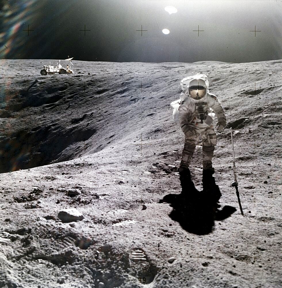 Astronaut Charles M. Duke, Jr., on moon