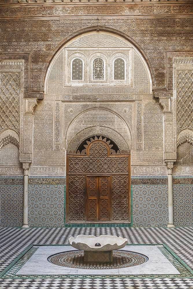 Medersa or Madrasa el-Attarine,medina, Fez el Bali, Fez, Morocco