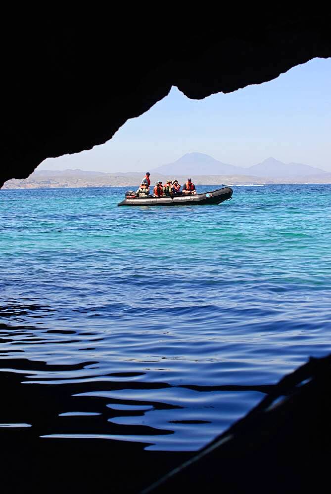 Exploring the Sea of Cortez on a zodiac, Baja California, Mexico