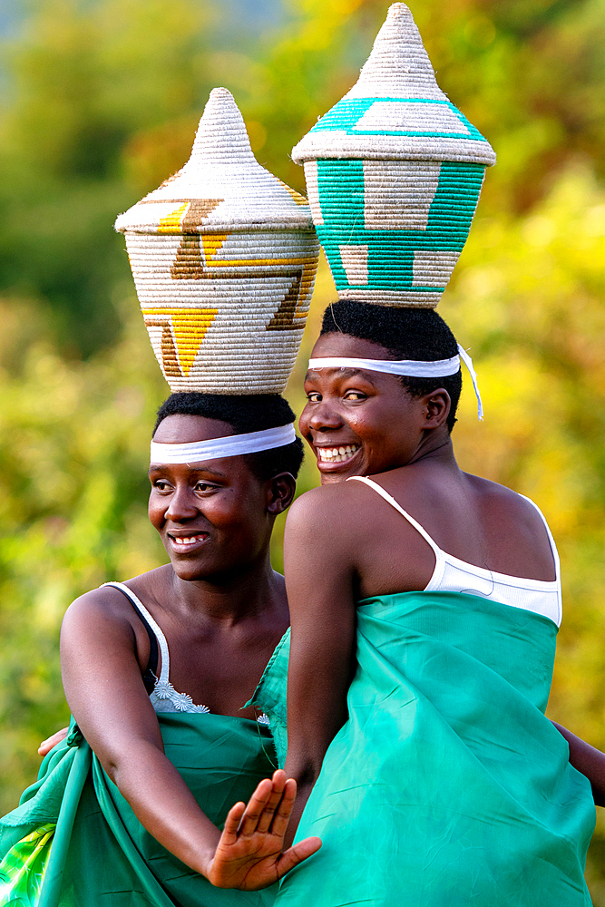 Intore Traditional dance performed outdoors near Volcanoes National Park in Rwanda