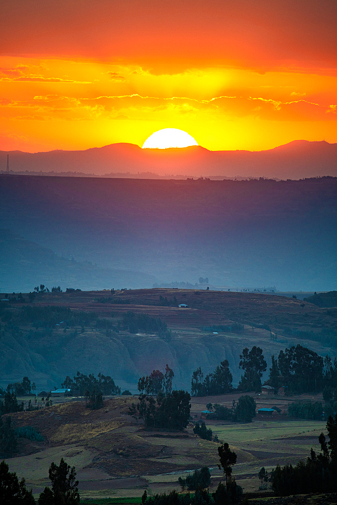 The rolling hillsides of Debre Berhan, Ethiopia.