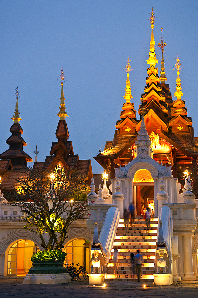 Mandarin Oriental Dhara Dhevi Hotel lobby entrance, Chiang Mai, Thailand.