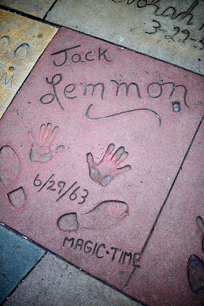 Jack Lemmon¥s prints in Grauman's Chinese Theatre, Hollywood Boulevard.