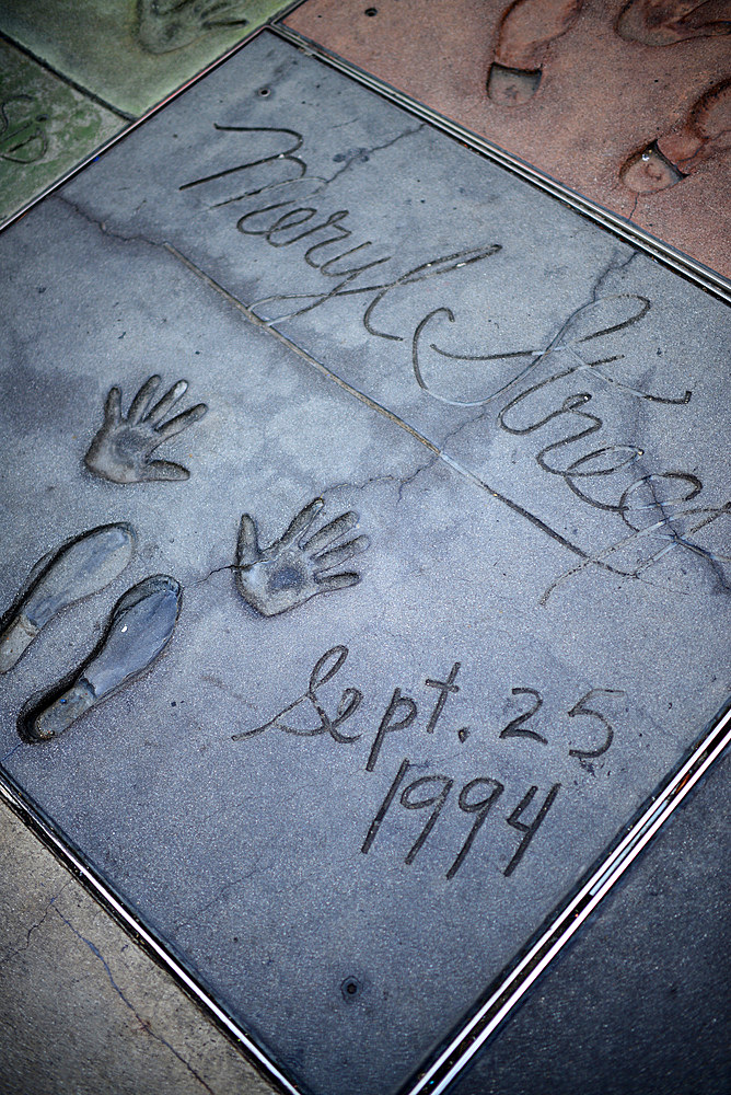 Meryl Streep¥s prints in Grauman's Chinese Theatre, Hollywood Boulevard.