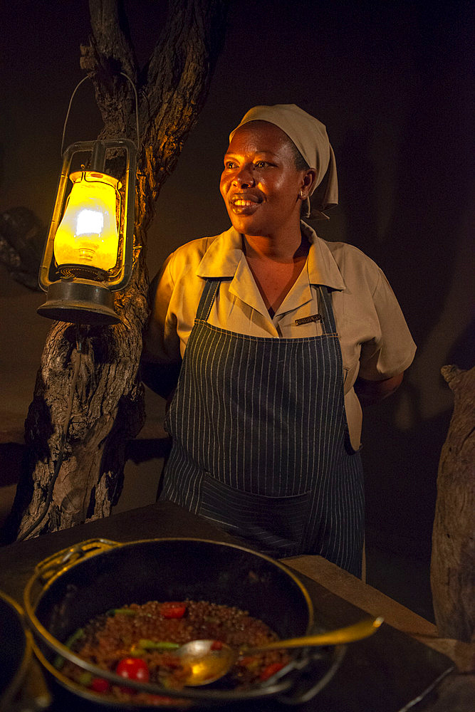 Reestaurant at Mashatu Lounge Main Camp, Mashatu Game Reserve, Tuli Block, Botswana, Africa