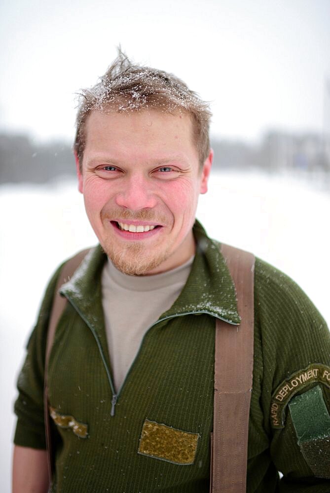 Portrait of Antti, young Finnish man in Inari, Lapland