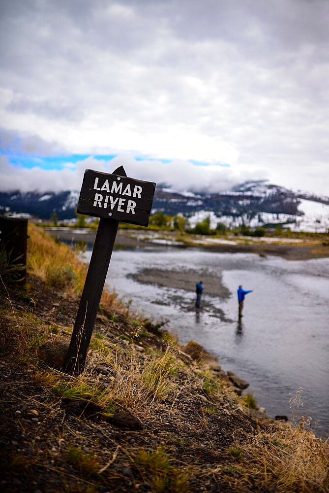 Fly fishing in Yellowstone National Park, United States