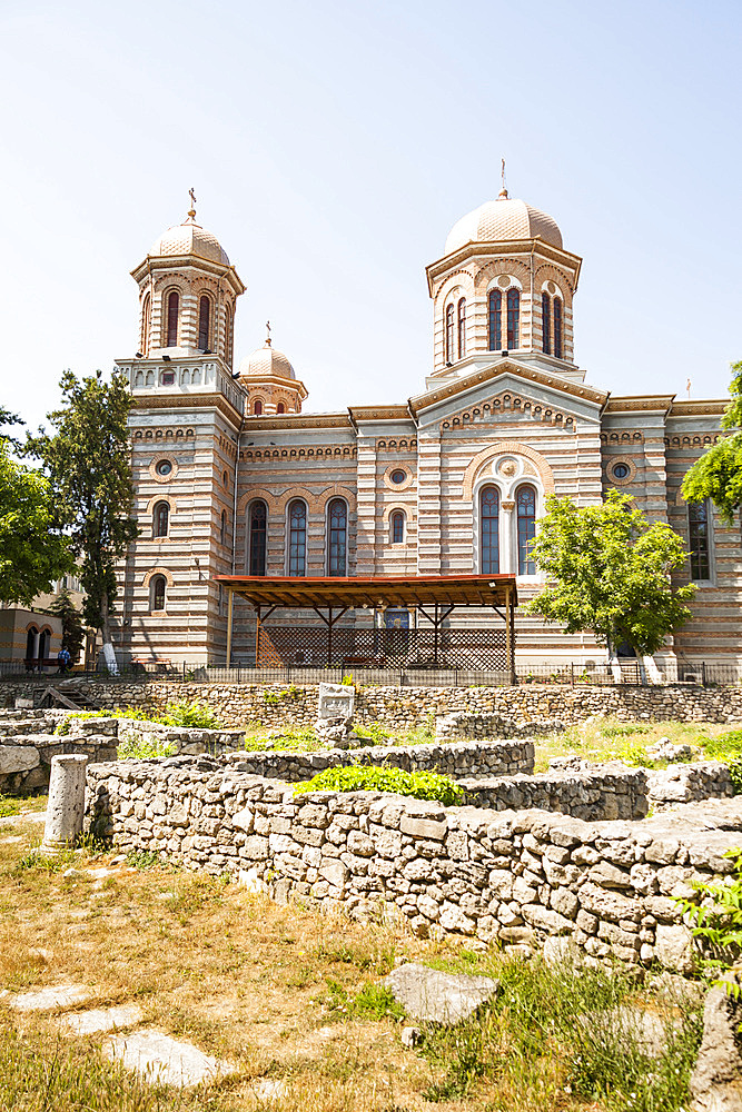 Saint Peter and Saint Paul the Apostles Cathedral, and ruins of ancient Tomis, Constanta, Romania