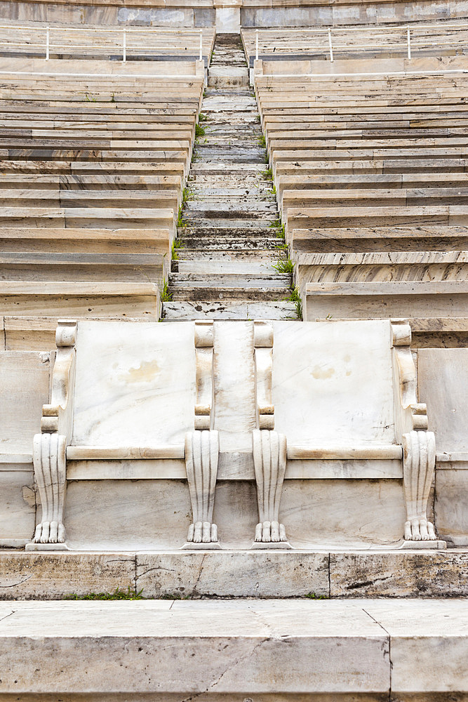 Royal boxes used in 1896, Panathenaic Stadium, original modern day Olympic Stadium, Athens, Greece