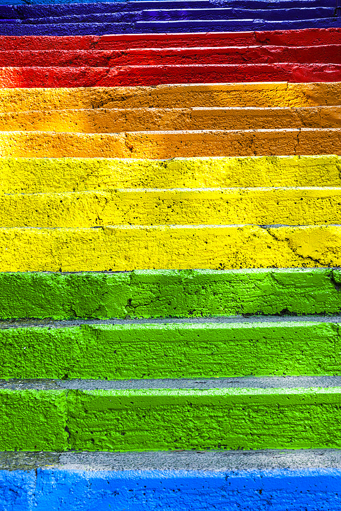 Colourful painted steps, Karakoy region, Istanbul, Turkey